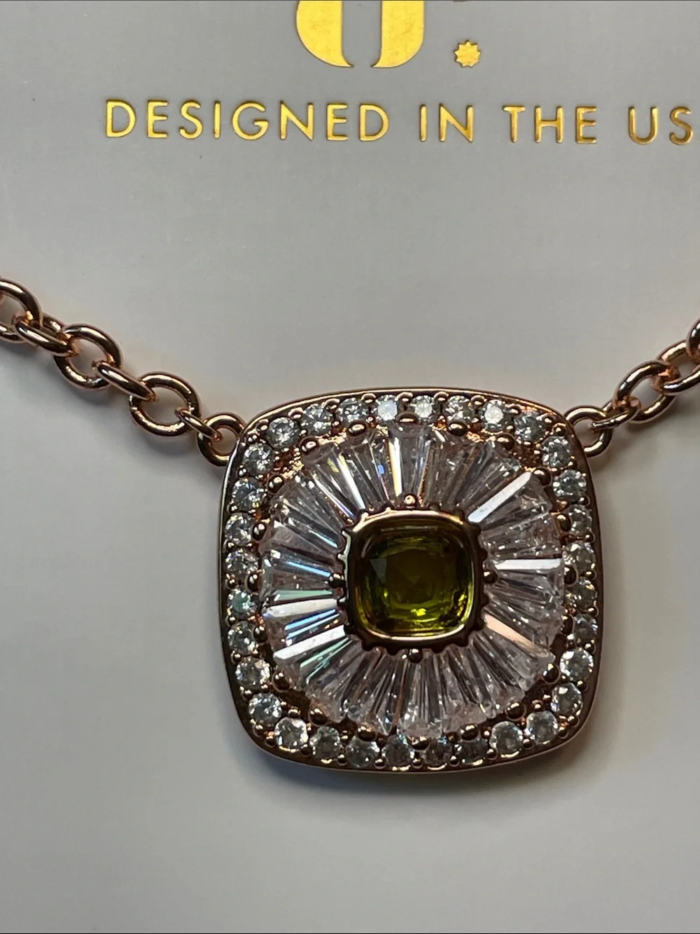 Bomb Party "Exuberant Dusk" NK49854 Lab Created Peridot on Rose Gold Plating - Picture 2 of 2